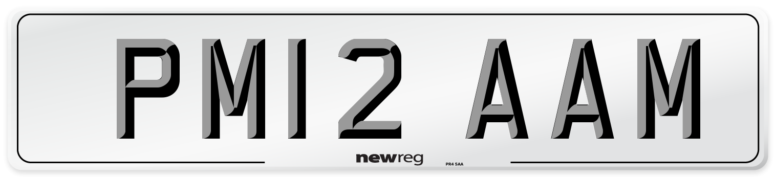 PM12 AAM Number Plate from New Reg